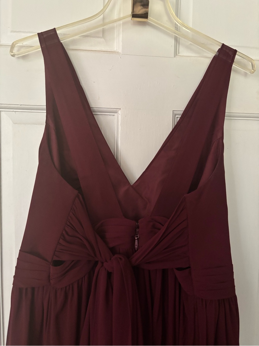Azazie Kora Cabernet V-Neck Bridesmaid Dress ALTERED - Picture 6 of 7
